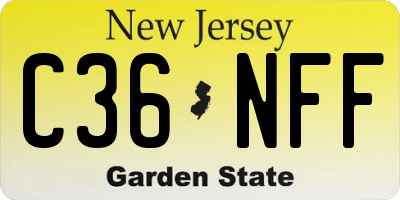NJ license plate C36NFF