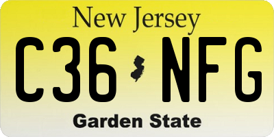 NJ license plate C36NFG
