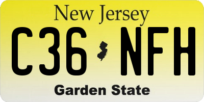 NJ license plate C36NFH