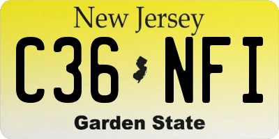 NJ license plate C36NFI