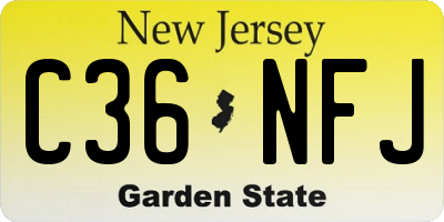 NJ license plate C36NFJ