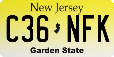 NJ license plate C36NFK