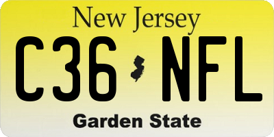 NJ license plate C36NFL