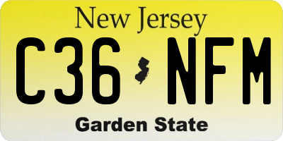 NJ license plate C36NFM