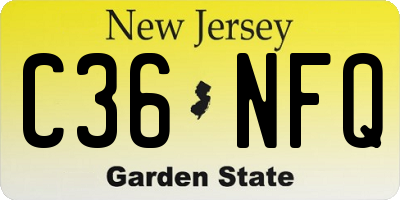 NJ license plate C36NFQ