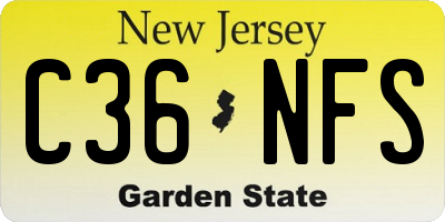 NJ license plate C36NFS