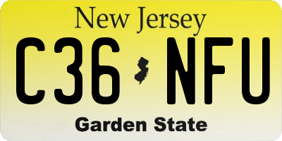 NJ license plate C36NFU