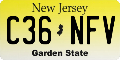 NJ license plate C36NFV
