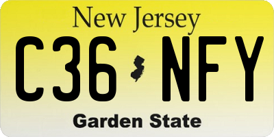 NJ license plate C36NFY