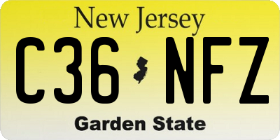 NJ license plate C36NFZ