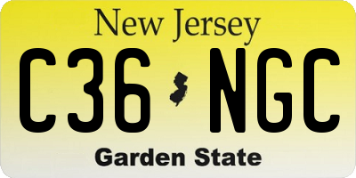 NJ license plate C36NGC