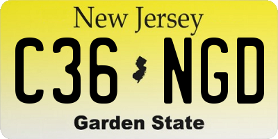 NJ license plate C36NGD