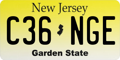 NJ license plate C36NGE