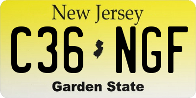 NJ license plate C36NGF