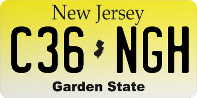 NJ license plate C36NGH