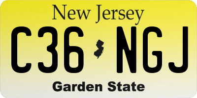 NJ license plate C36NGJ