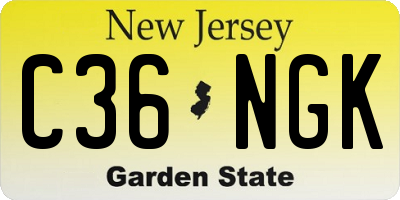 NJ license plate C36NGK