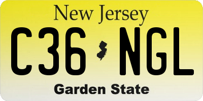 NJ license plate C36NGL