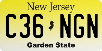 NJ license plate C36NGN