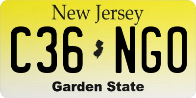 NJ license plate C36NGO