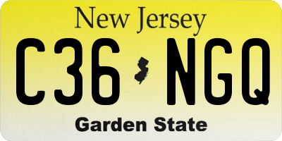 NJ license plate C36NGQ