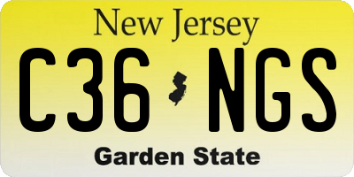 NJ license plate C36NGS