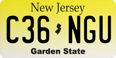NJ license plate C36NGU