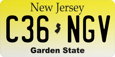 NJ license plate C36NGV