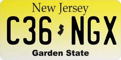 NJ license plate C36NGX