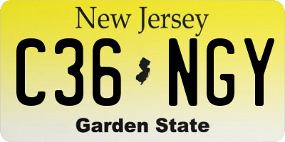NJ license plate C36NGY