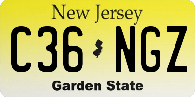 NJ license plate C36NGZ