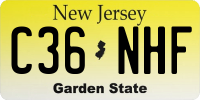 NJ license plate C36NHF