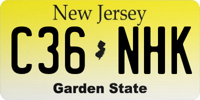 NJ license plate C36NHK