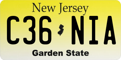 NJ license plate C36NIA