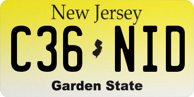 NJ license plate C36NID