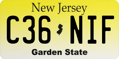 NJ license plate C36NIF