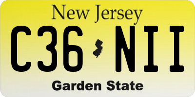 NJ license plate C36NII