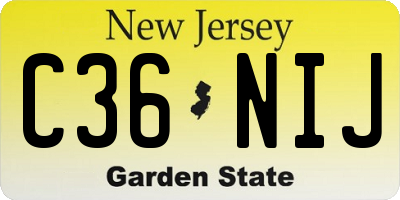 NJ license plate C36NIJ