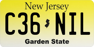 NJ license plate C36NIL