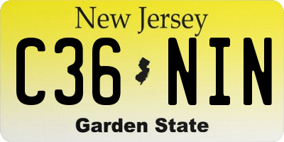 NJ license plate C36NIN