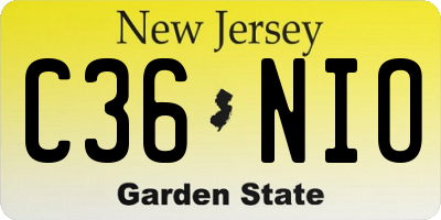 NJ license plate C36NIO