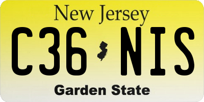NJ license plate C36NIS
