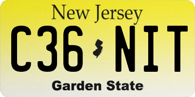 NJ license plate C36NIT