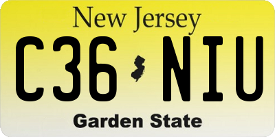 NJ license plate C36NIU