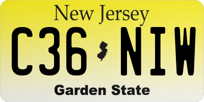 NJ license plate C36NIW