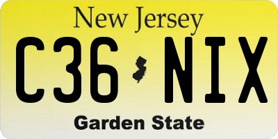 NJ license plate C36NIX