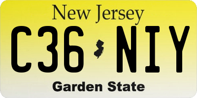 NJ license plate C36NIY