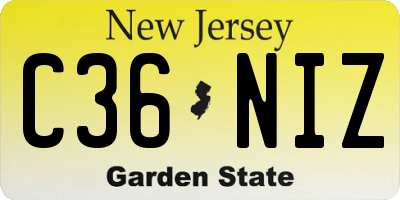 NJ license plate C36NIZ