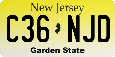 NJ license plate C36NJD