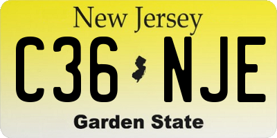 NJ license plate C36NJE
